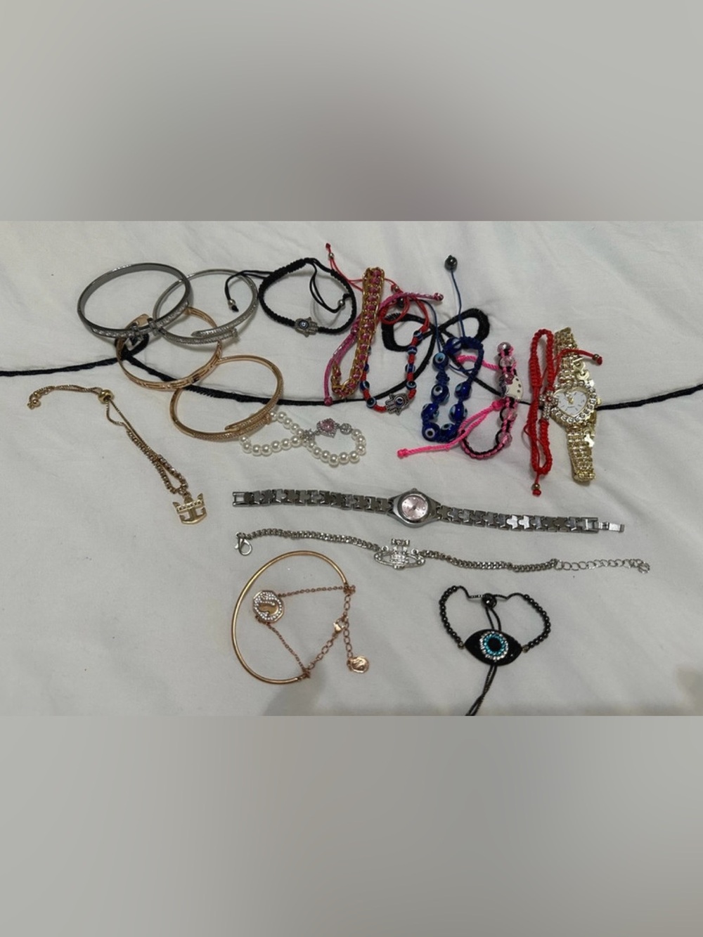 Mixed Women’s Bracelet Jewelry Set - Pink, Blue, Black, Gold, Silver